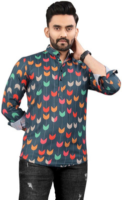 RFCREATION Men Printed Straight Kurta(Multicolor)