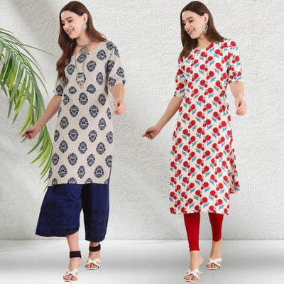 EthnicBasket Women Printed A-line Kurta(Multicolor)