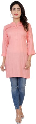 Prathmikta Women Solid Straight Kurta(Pink)