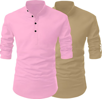 KASHIBAACREATION Men Solid Straight Kurta(Multicolor)