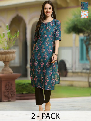 Moda Rapido Women Floral Print A-line Kurta(Multicolor)