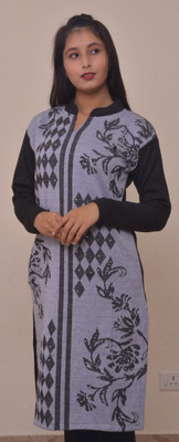 SAS Collections 06 Women Solid Straight Kurta(Grey)