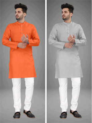 TRUST OUS Men Solid Straight Kurta(Multicolor)