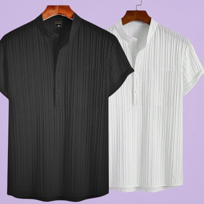 JenilEStore Men Self Design A-line Kurta(Black, White)