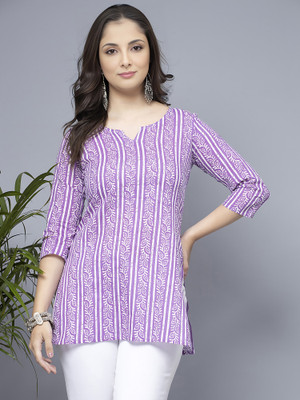 Kashonaa Casual Printed Women Purple Top