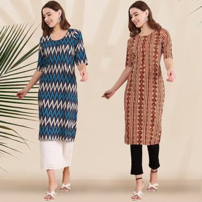 1 Stop Fashion Women Printed A-line Kurta(Multicolor)