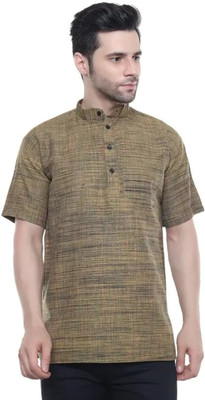 isdfabric Men Solid Straight Kurta(Dark Blue)