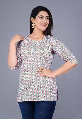 raavi fashion Women Printed Straight Kurta(Multicolor)