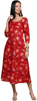 MAHADEV ENTERPRISE Flared/A-line Gown(Red)