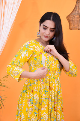 AnhaFancy Anarkali Gown(Yellow)
