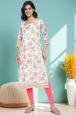 Aurelia Women Printed Straight Kurta(Multicolor)