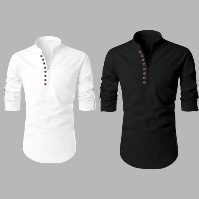 GUYS HUBB Men Solid Straight Kurta(Multicolor)