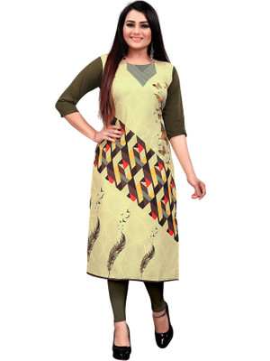tanvi creation Women Printed Straight Kurta(Multicolor)