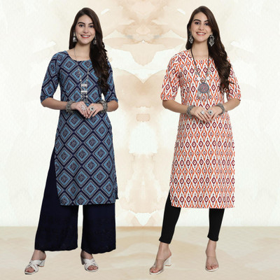 Moda Rapido Women Printed A-line Kurta(Multicolor)