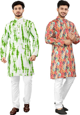 DHASU TRENDZ Men Printed Straight Kurta(Multicolor)