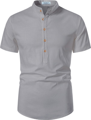 Edinwolf Men Solid A-line Kurta(Grey)