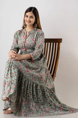 Shyam Handicraft Women Printed Ethnic Dress Kurta(Multicolor)