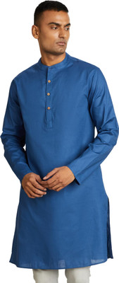 ALMORA Men Solid A-line Kurta(Blue)
