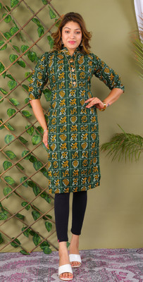 PARTH SY FASHION Women Self Design A-line Kurta(Green)