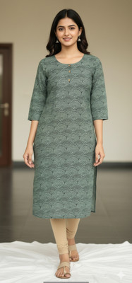 RIDDHI Women Printed Ethnic Dress Kurta(Green)