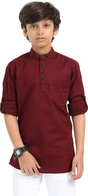 Rs fashions Boys Solid Straight Kurta(Maroon)