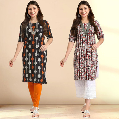 1 Stop Fashion Women Printed A-line Kurta(Multicolor)