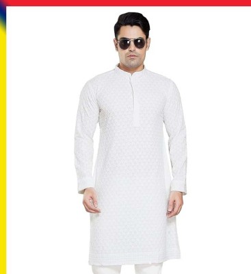 Clawis Men Embroidered Straight Kurta(Multicolor)