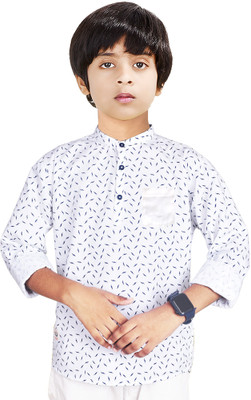 MADE IN THE SHADE Boys Self Design Straight Kurta(Multicolor)