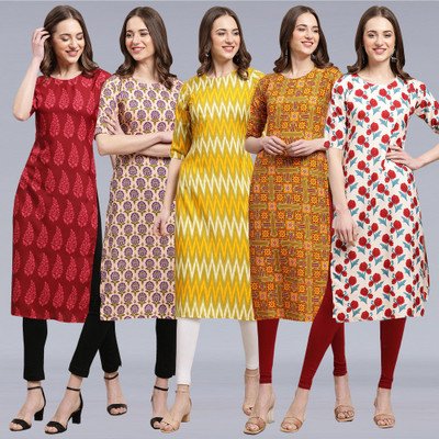 1 Stop Fashion Women Printed A-line Kurta(Multicolor)