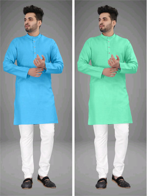 TRUST OUS Men Solid Straight Kurta(Multicolor)