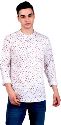 MADE IN THE SHADE Men Self Design Straight Kurta(White)