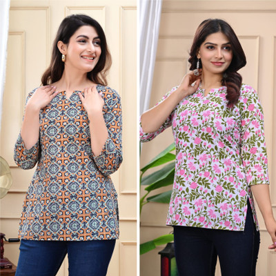 rangakari Women Printed Straight Kurta(Multicolor)
