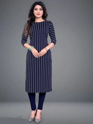 AK Fashion Women Printed A-line Kurta(Blue)