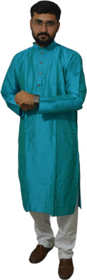 TAVAN Men Solid Straight Kurta(Blue)