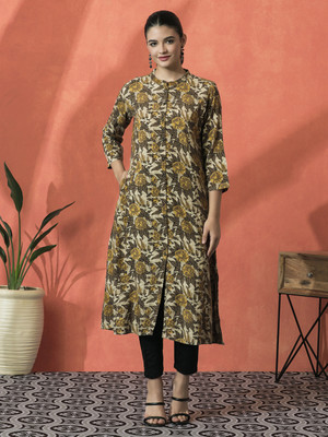 Sangria Women Printed A-line Kurta(Multicolor)