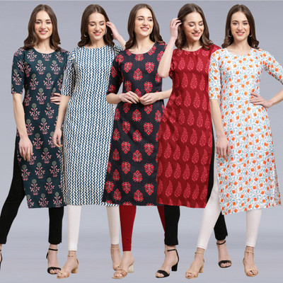 1 Stop Fashion Women Printed A-line Kurta(Multicolor)