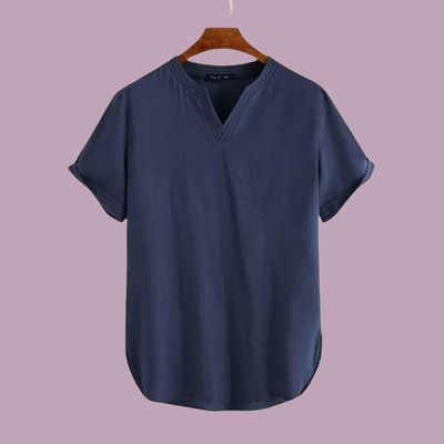 SuperTrend Men Printed Straight Kurta(Blue)