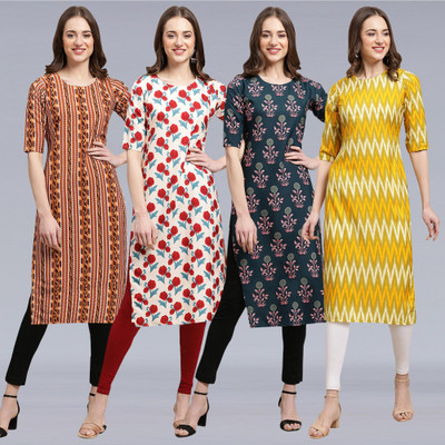 1 Stop Fashion Women Printed A-line Kurta(Multicolor)