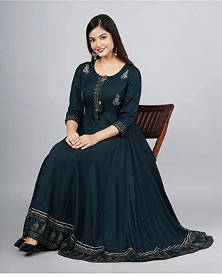 JAYESH CREATION Women Embroidered Anarkali Kurta(Green)