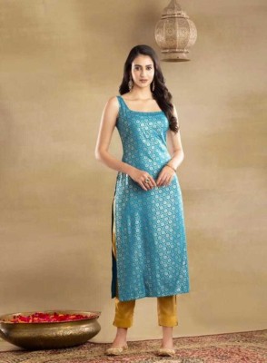 HouseOfCommon Women Printed A-line Kurta(Blue)