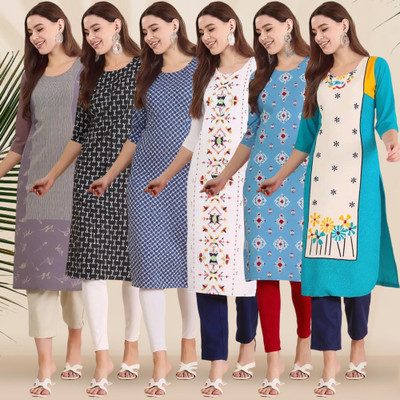 1 Stop Fashion Women Printed A-line Kurta(Multicolor)