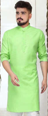 Rashmi Genz Men Printed Straight Kurta(Light Green)