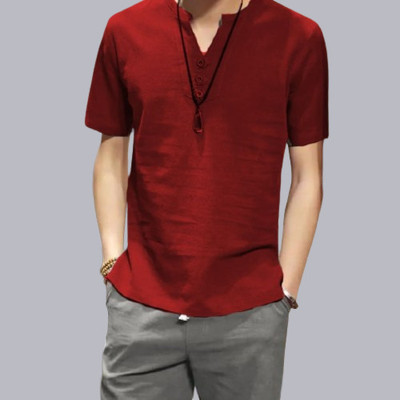 Super Weston Men Self Design Straight Kurta(Maroon)