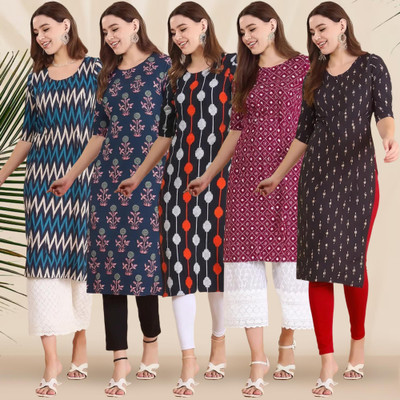 EthnicBasket Women Printed A-line Kurta(Multicolor)