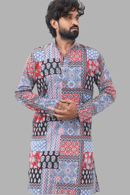 LADSLOOM Men Printed Straight Kurta(Multicolor)