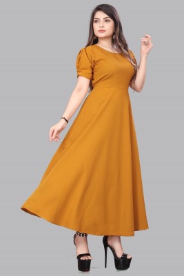 Sifoz Women Maxi Yellow Dress