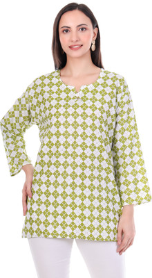 Erosion Women Printed Straight Kurta(Green)