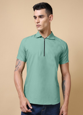 VTEXX Men Solid Straight Kurta(Light Green)