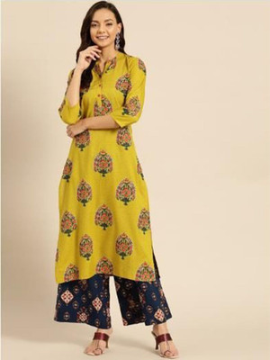 ANOUK Women Woven Design Anarkali Kurta(Green)