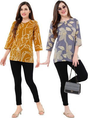 Owlsky Women Printed A-line Kurta(Multicolor)